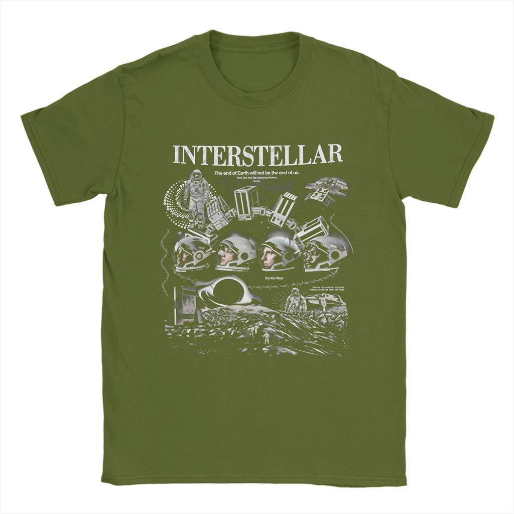 Interstellar Classic Movie T Shirts Unisex Cotton Vintage TShirts Round Neck  Tee Shirt Short Sleeve Clothing Plus Size
