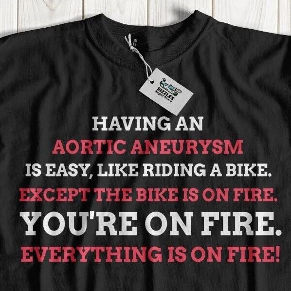 

Unisex Funny Aortic Aneurysm T-Shirt Endovascular Surgery Heart Aorta Gifts L