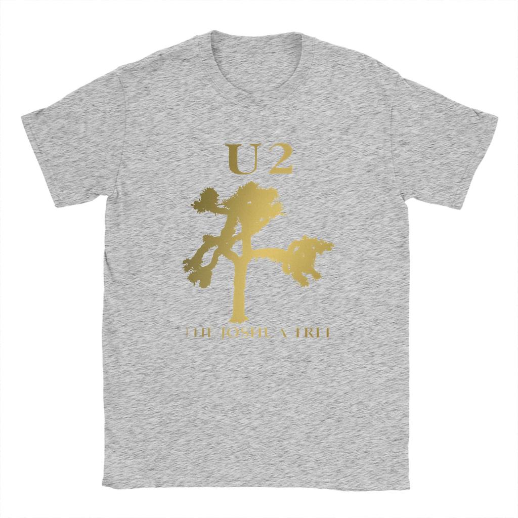 Men U2 Band T Shirts Premium Joshua Tree Cotton Clothes Crazy Short Sleeve Round Collar Tees Party T-Shirts