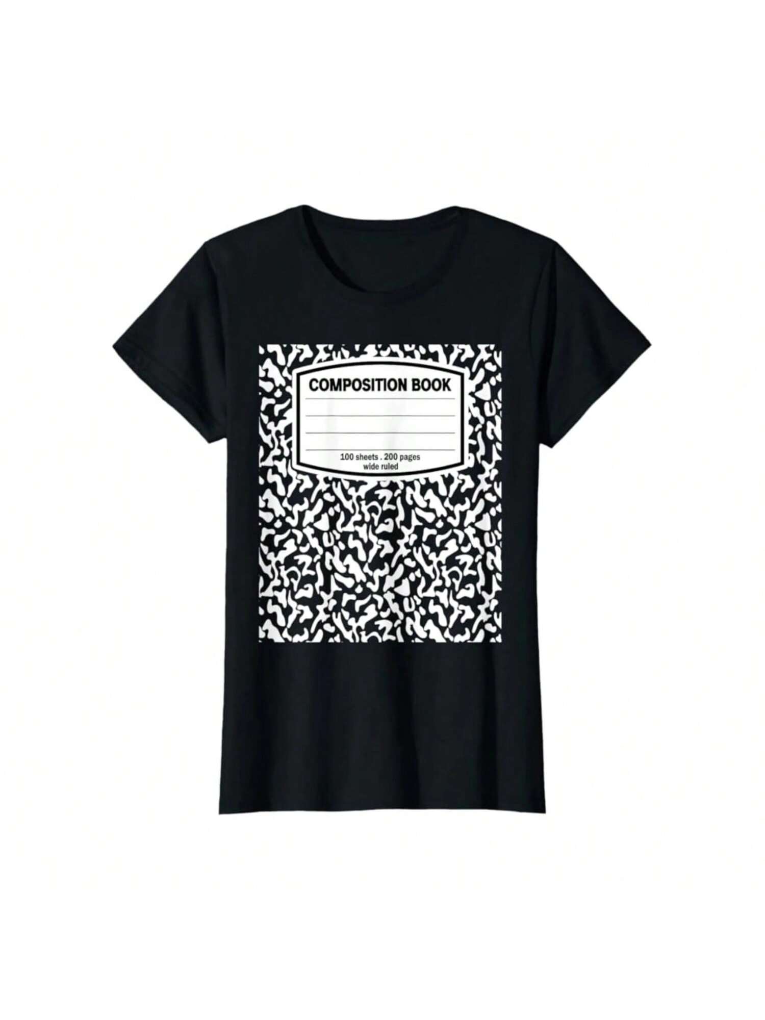 

Composition Book Notebook Matching Group Halloween Teacher T-Shirt 100% Cotton New T-Shirt Short Sleeve Fall Tee Top 01232 S