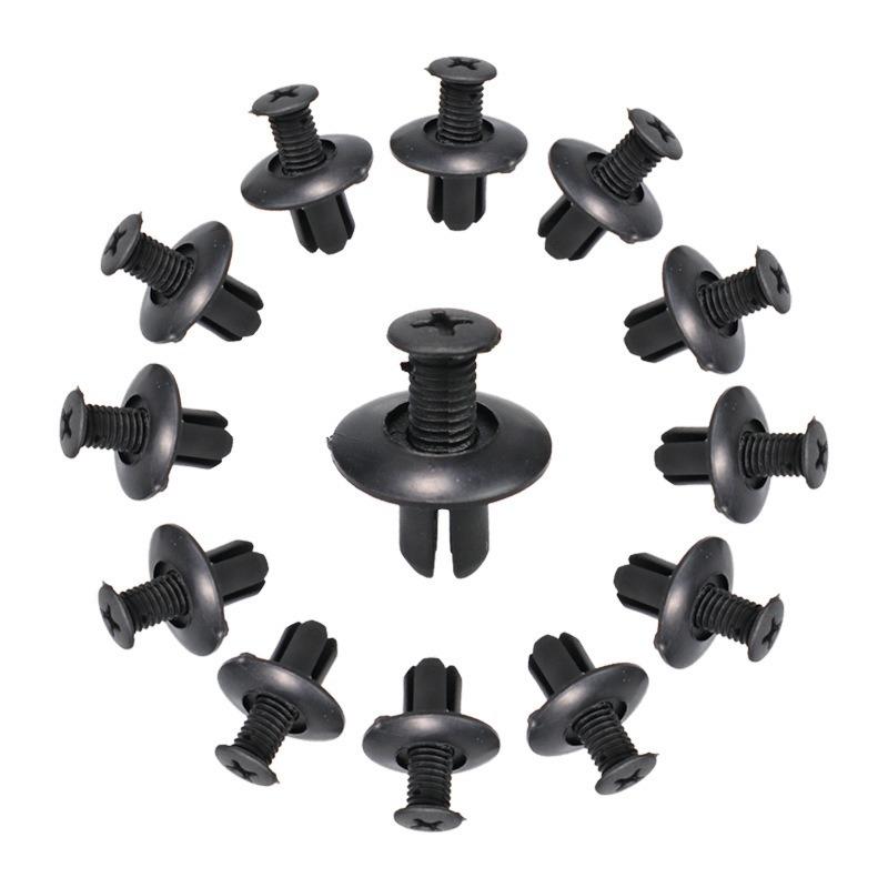 Universal Car Hole Plastic Rivets Fastener Push Clip 8mm Black Car Bumper Door Trim Panel Retainer Fastener Clip Car Accessories