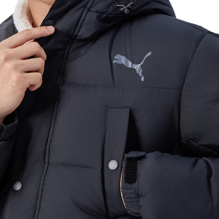 Puma Printed Hooded Casual Long Down Jacket Men Outerwear Dive-Blue 674277-40