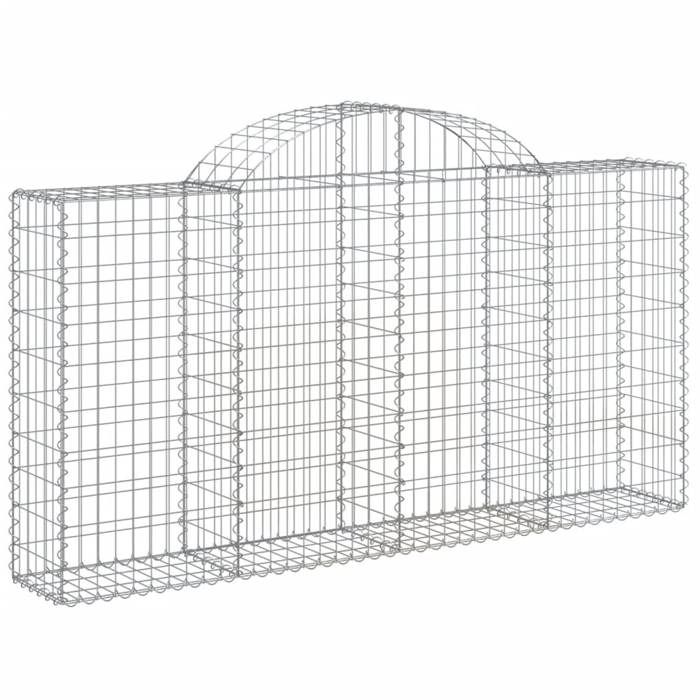 VidaXL Curved Gabion Baskets 7 Pcs 200x30x100/120 Cm Galvanized Iron, Gabion, Gabion Cage, Gabion Wall Basket, Wall 3146115