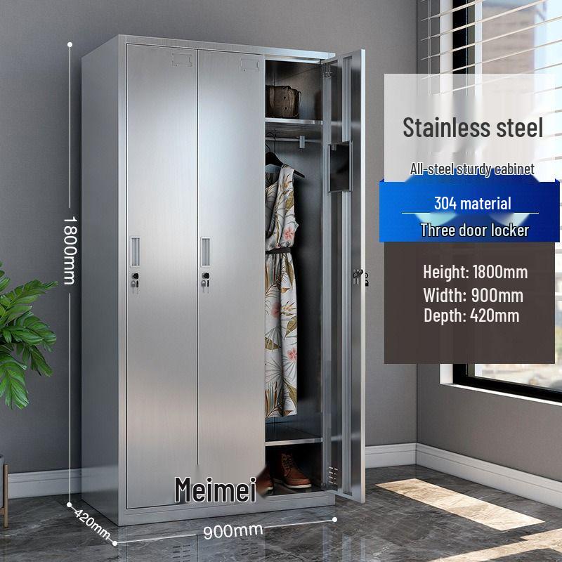 Thickened 304 Stainless Steel Multi-Door Wardrobe and Shoe Cabinet