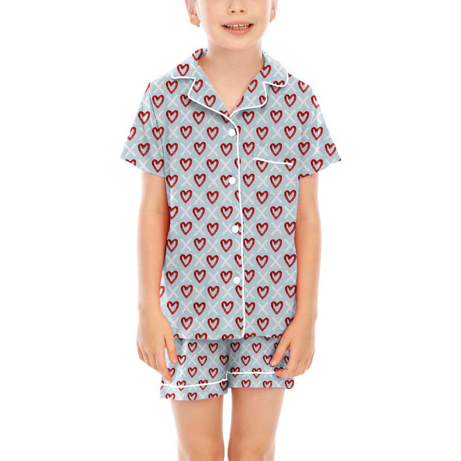 

Детские пижамы, модная рубашка из двух предметов, комплект с шортами, мягкий праздничный комплект повседневной одежды 110 розовый