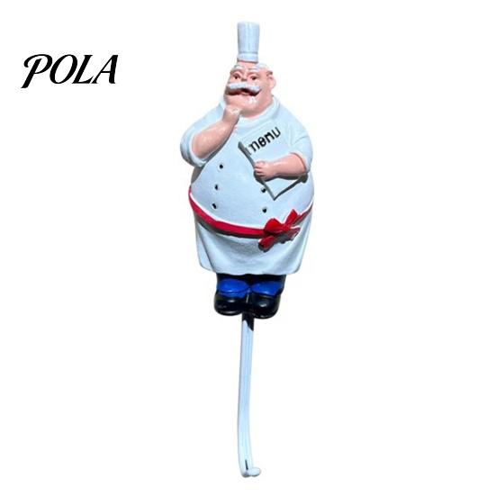 Strong Bearing Capacity Hook Cute Chef Shape Hook, Resin Kitchen Wall No Punch Adhesive Backing Decorative for Home Hang Utensils Dishcloths
