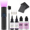 5s Fast UV Hair Kit: High Power Lamp + Protection & 30g Glue/30ml Remover,Invisible Secure Bonds for Professional & DIY Salon