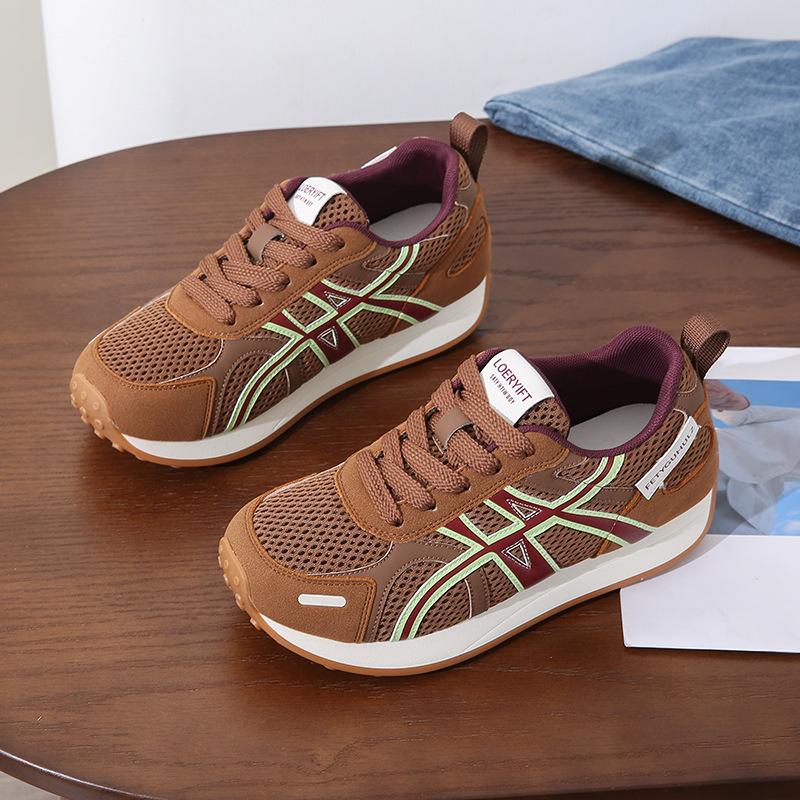 2025 autumn new thick-soled German training shoes women's mesh breathable casual sports shoes fashion trend versatile shoes
