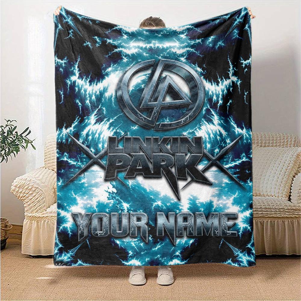 Name Custom Band Logo Linkin-Park Print Flannel Blanket High Quality Warm Comfortable Cover for All Seasons Perfect for Gifts Home Decor