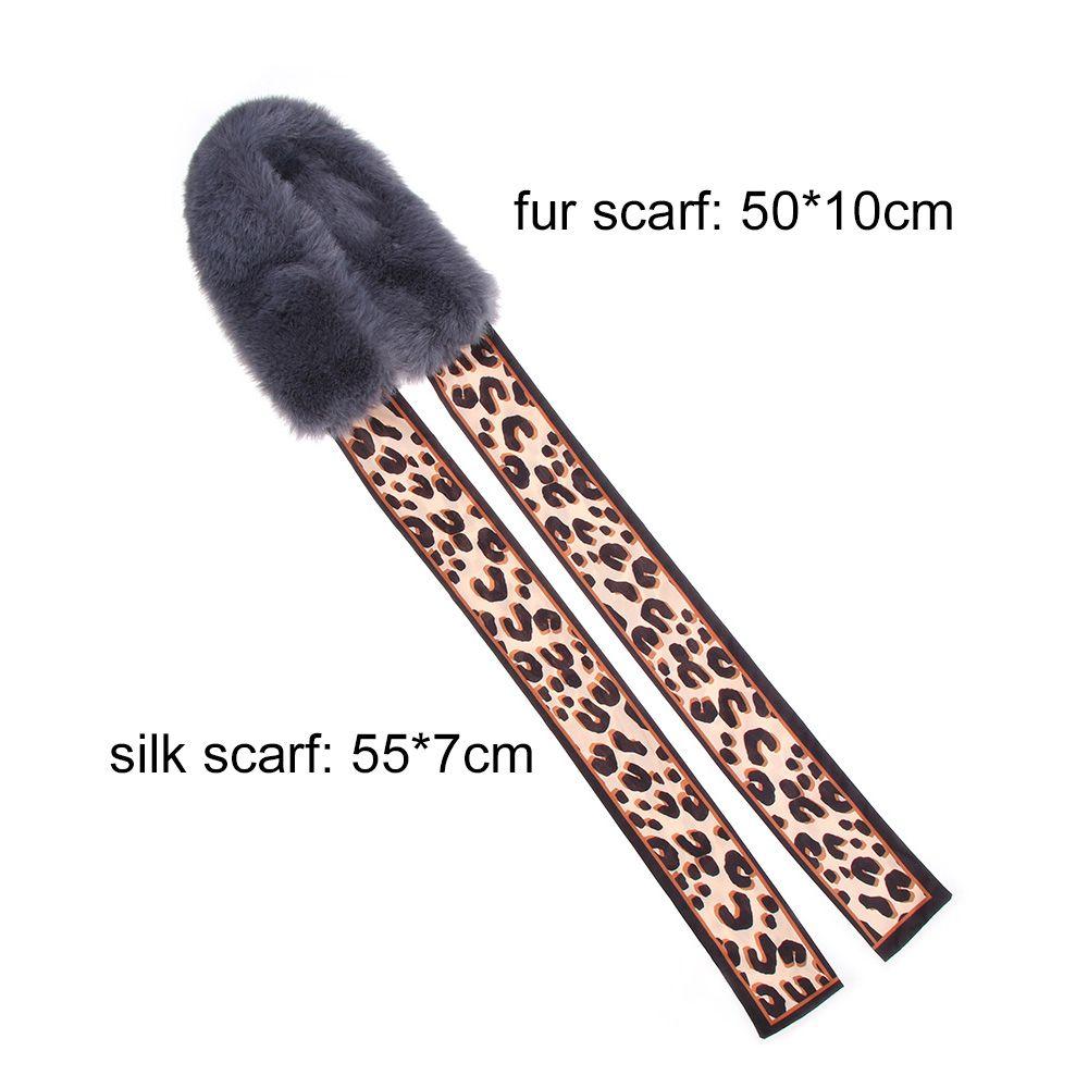 Cold Weather Warmer Neck Warmer Warmer Shawl Leopard Ribbons Plush Faux Fur Collar Scarf