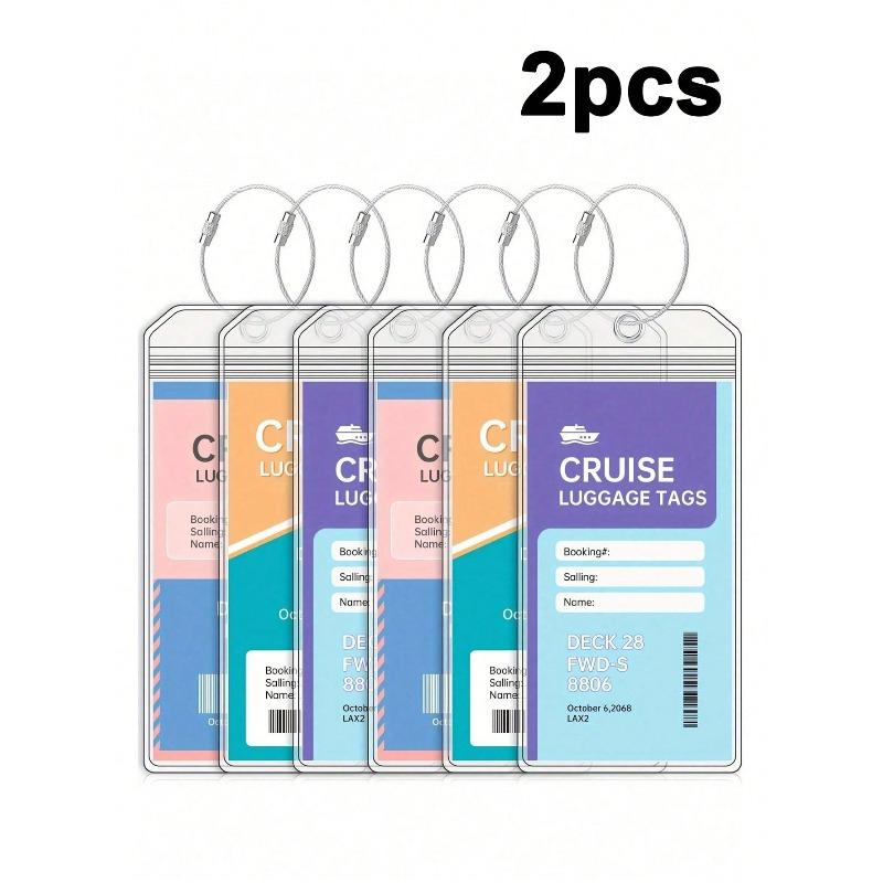 Cruise Luggage Tag Set, Includes Cruise Luggage Tag Holder, Transparent Cruise Luggage Tag