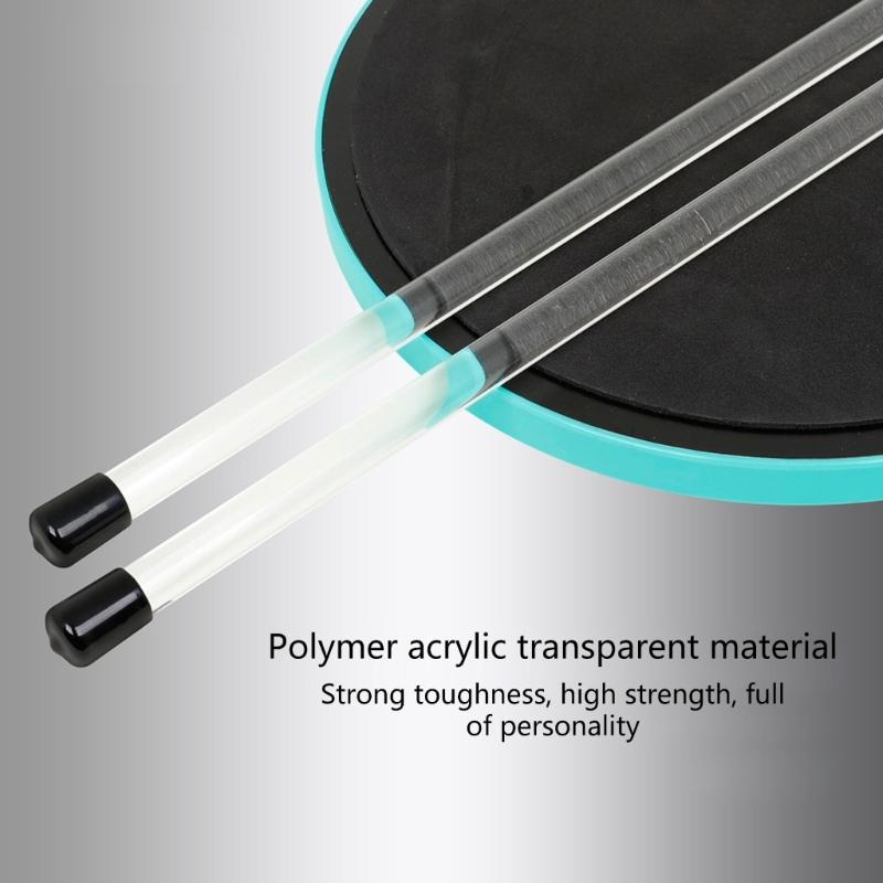 Acrylic Drumming Drumsticks Bright LED Light Up Drum Sticks Double Color Glow Drumsticks for Stage Performances