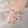 Women's Pink Zircon Micro-inlaid Ring: Elegant European & American Style Finger Jewelry