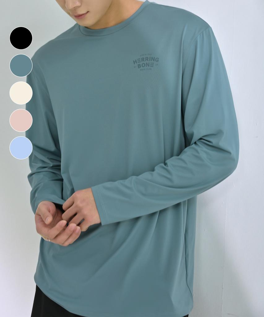 Helingbon Men'S Loose Fit Rash Guard Big Logo Long Sleeve (7 Colors) / Rj408M (A Type)