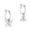 VIVIENNE WESTWOOD 24 Butterfly Circle Pendant Brass Plated Cubic Zirconia Gemstone Earrings Women Earrings Silver 6202015W-02P102-SM