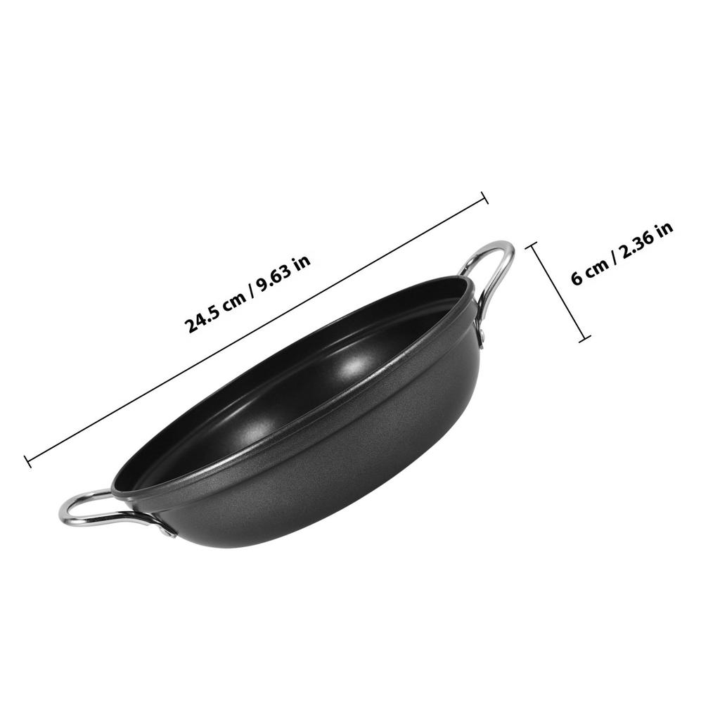 24Cm Premium Iron Stock Pot Large Capacity Cooking Pan for Family Meals Ramen Soup Stew Double Handle Kitchen Accessory