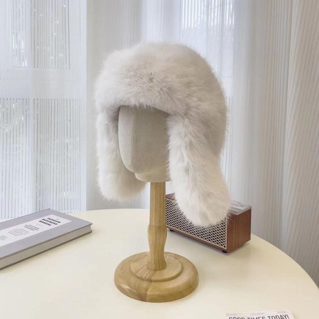 Blauer Nerzimitat Lei Feng Hut Damen Winter Plüsch Ski Kalt Warm Ohrenschutz Hut Fleece Verdickter Hut