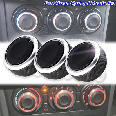 3 Teile/satz Für Nissan Qashqai 2006-2013 Aluminium Legierung Klimaanlage Knopf AC Knob Heat Control Schalter Taste Knopf auto Styling
