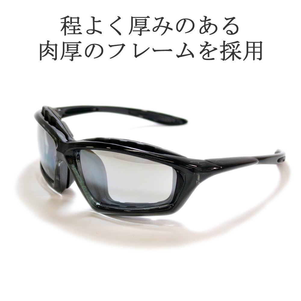 Motorcycle biker mirrored with windproof for men and UV protection x [GARMENT] sunglasses, shades, lenses, pads, women, (BLACK SILVER.MIRROR)