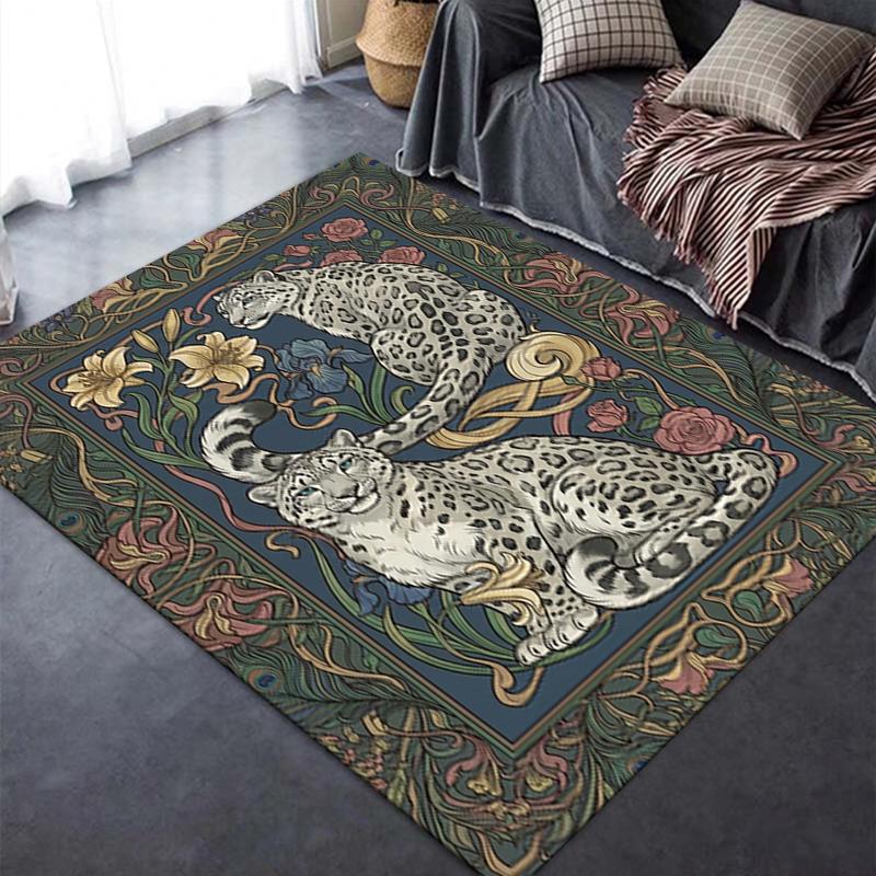 2025 New Snow Leopard Animal Carpet Rug for Living Room Bedroom Home Sofa Decoration,Kids play Non-slip Floor Mat104