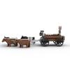 MOC Creative Medieval Western Carriage Model Farm Cattle Cart Transport Vehicle Building Blocks DIY Brick Toys Boy Birthday Gift