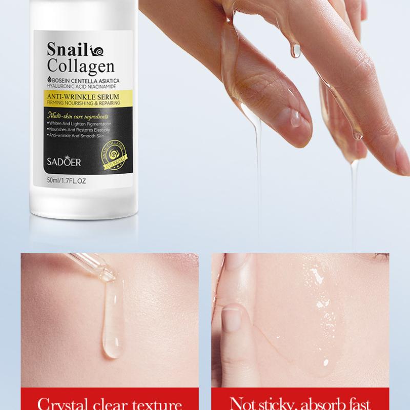 Sérum de Colágeno de Caracol 50ml SADOER Antiarrugas Hidratante Emoliente