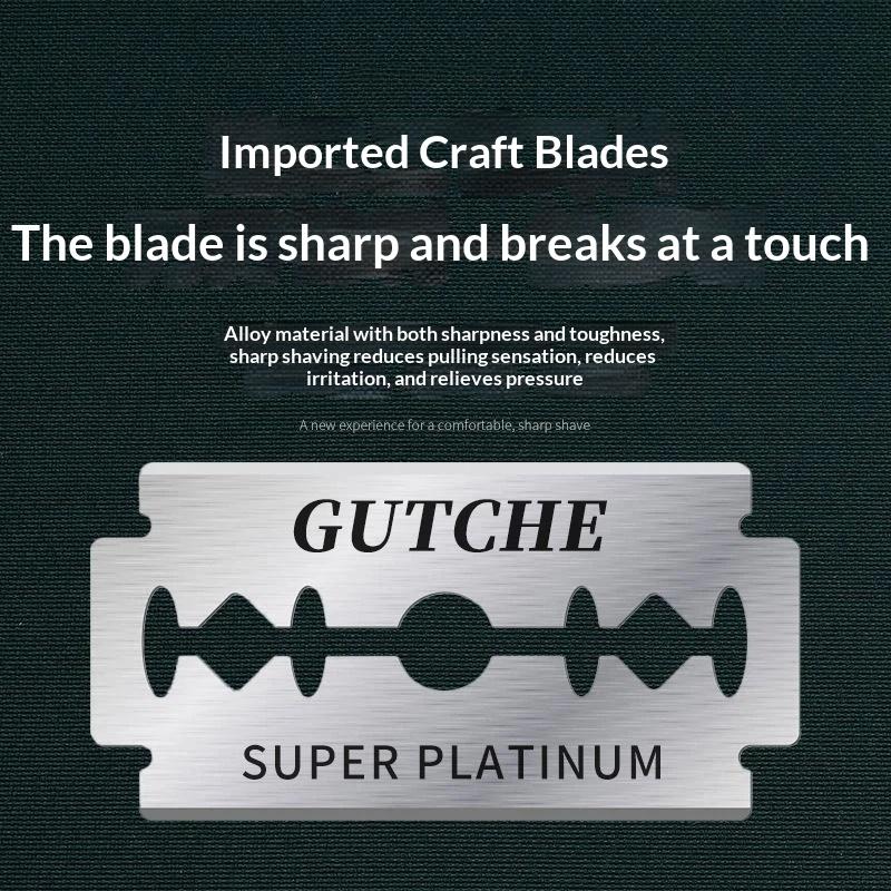 Manual Shaver For Men Barbershop Razor Stainless Steel Shank Is Easy To Use Safety Razor 1Pcs Shaving Razor With Blades