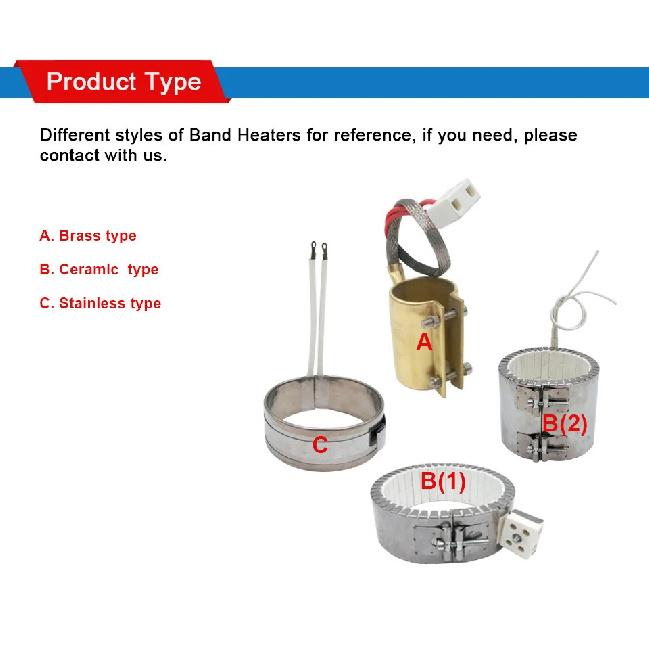 LJXH Brass Band Heater 30x20/30x35/30x50/30x55/30x60mm Inner Diameter X Height