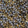 100 Stück 5 mm superkleine Knöpfe goldfarben Zinklegierung runde Schaftknöpfe DIY Handarbeit Puppenzubehör
