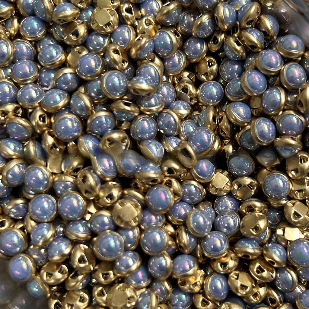 100 Stück 5 mm superkleine Knöpfe goldfarben Zinklegierung runde Schaftknöpfe DIY Handarbeit Puppenzubehör