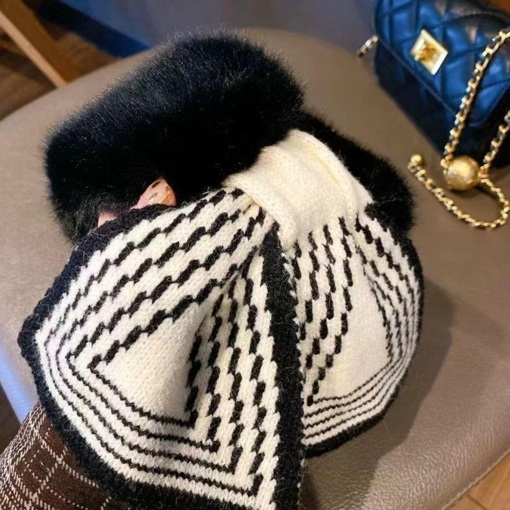 Thicken Neck Scarf Faux Rabbit Fur Plush Scarf Fashion Accessory Neck Warmer  Winter