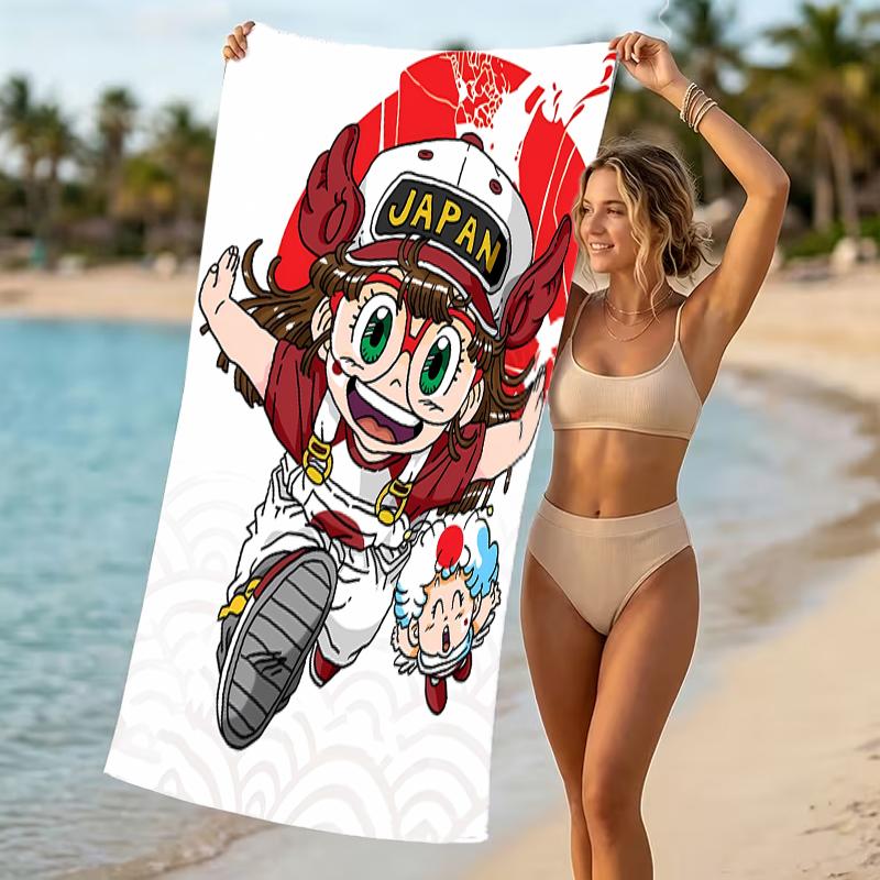 Beach Towel with Arale Pattern - soft,absorbent,machine washable Lightweight&Modern,swimming,Travel Essentials