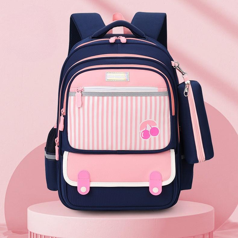 New Primary School Students' Spine Protecting Schoolbags Boys and Girls' Large Capacity Burden Reducing Children Send Pencil Cases and Shoulder Bags.