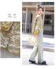 2025 Spring Retro Chinese Jacquard Frog Button Loose Top YW8989