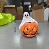 Vintage Halloween Kürbis Figur Ornamente, Harzdeko mit niedlichen Geistern auf Kürbissen, Gruselige Heimdeko für den Innen- und Außenbereich