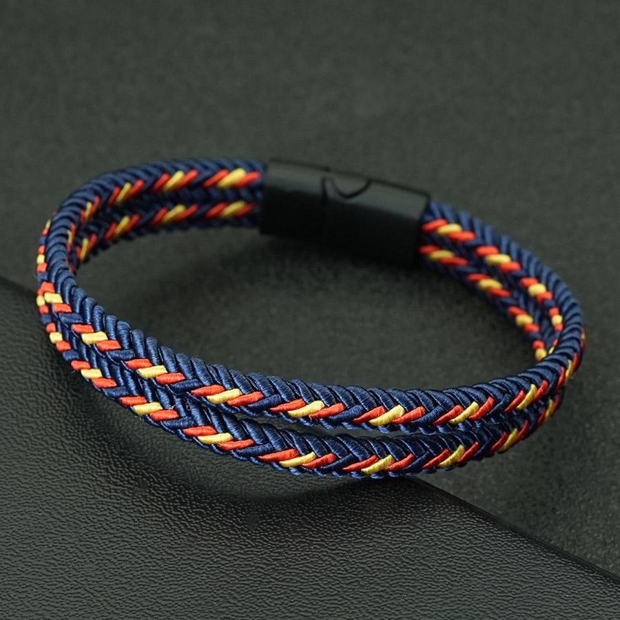 Noter Grade A Ethnic Fabric String Bracelet For Men Double Layer 6 Colors Available Sports Sweat Absorbent Braslet Bangle Hombre