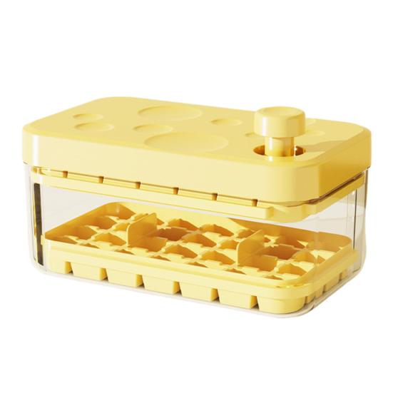 Foremka na kostki lodu z pokrywką i pojemnikiem Duża pojemność Forma na kostki lodu do zamrażarki Układana w stos Bez BPA Łatwe wyjmowanie Kostkarka do lodu do chłodzenia napojów, kawy