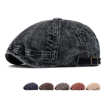 Vintage Octagonal Cap Big Head Circumference Newsboy Cap Forward Cap Men Women Autumn Winter Corduroy Cap