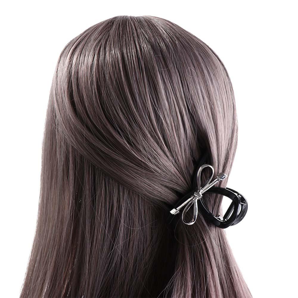 Korean Style Bow Hair Claw Ins Bow Crab Clip Simple Metal Bow Claw Clip  Ladies