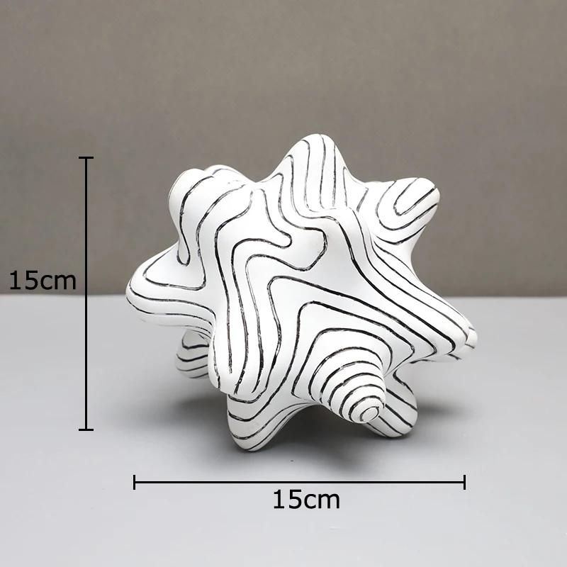 

Creative White Ripple Spike Ball Ornaments Decorative Golden Plate Crafts Desk Decoration Artwork Sculpture Room Aesthetic Decor