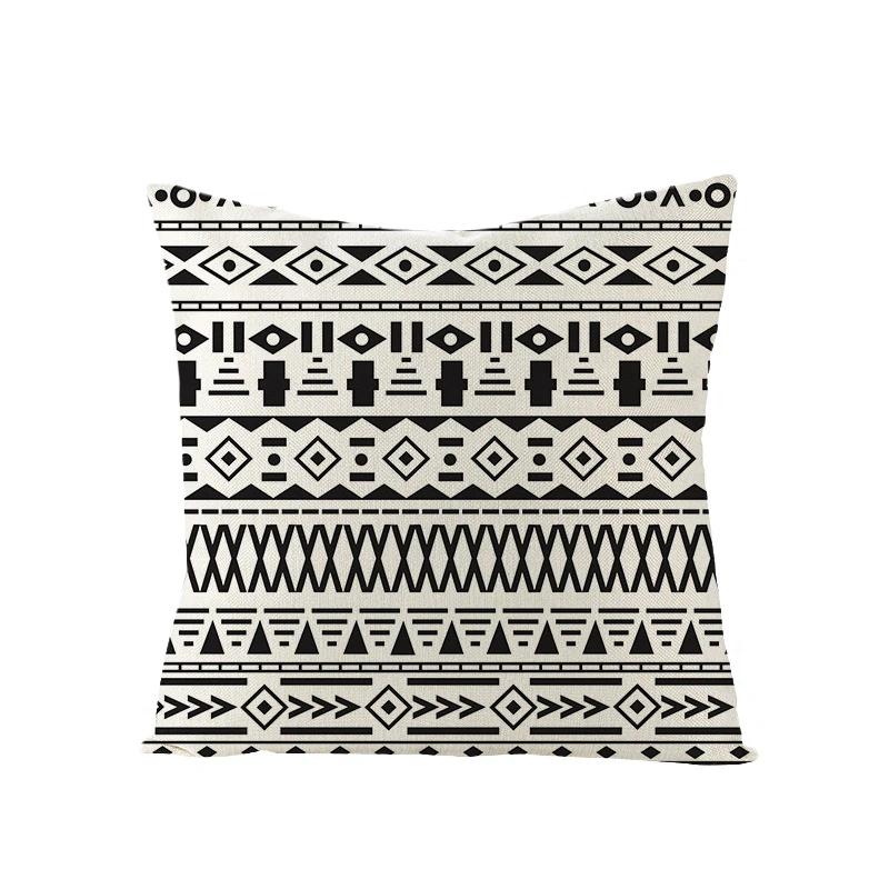 Linen Simple Black White Geometry Cushion Case Modern Nordic Simple Decorative Pillows Case Livingroom Sofa Couch Throw Pillows