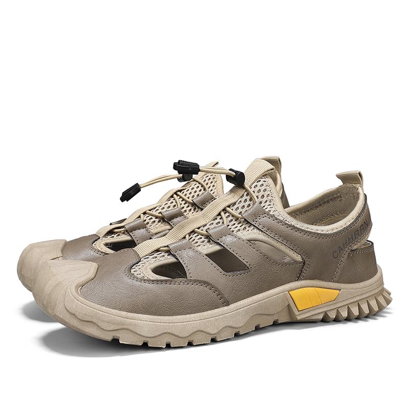 

2025 Винтажные Классические Мужские Сандалии Лето Мужские Уличные Повседневные Сандалии Водные Сандалии С Перфорацией Дышащие Водительские Римские 39 хаки