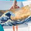 Black Wave Big Microfiber Beach Towels Quick Dry Towel Sand Beach Towels Pool Towel for Travel Swim Pool Yoga