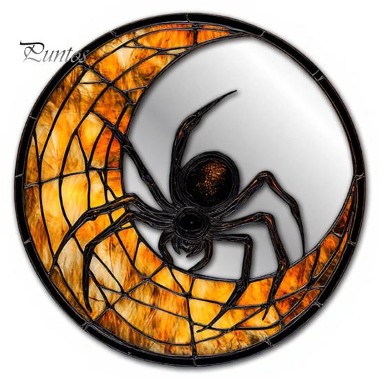 Decorative Mirrors for Entryway Halloween Mirror Wall Stickers with Spiders/Skeletons/Pumpkins, Retro Hanging Spider Web Art Ornament, Lightweight
