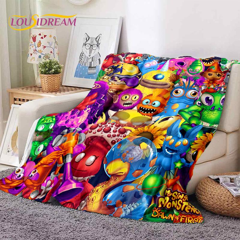 Game My Singing Monsters Cartoon Soft Blankets,Keep Warm Throw Blanket Comfortable Blanket for Picnic Beds Sofa Home Bedroom Kid