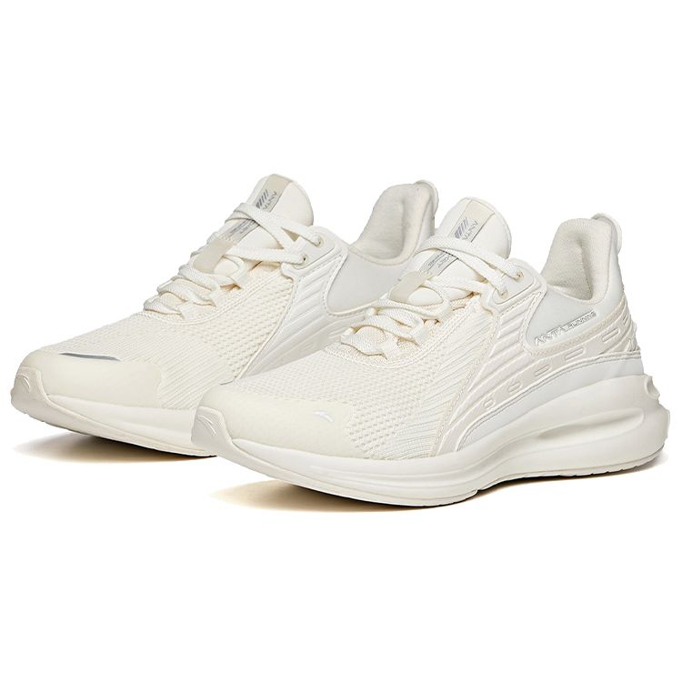 Anta Wormhole Technology Low Top Running Shoes Women Running Shoes Ivory 12945587-7