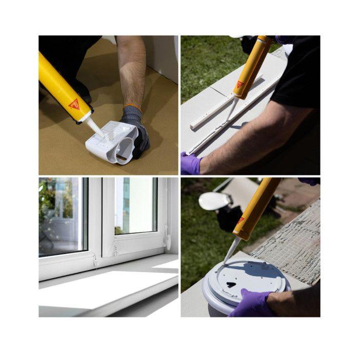 Mastic-colle pvc - sika - 651294 - haute résistance - intérieur et extérieur - 290ml