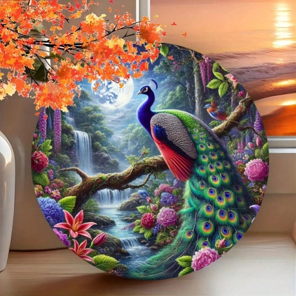 Vintage Iron Peacock Wall Decor Home Office Metal Art Sign