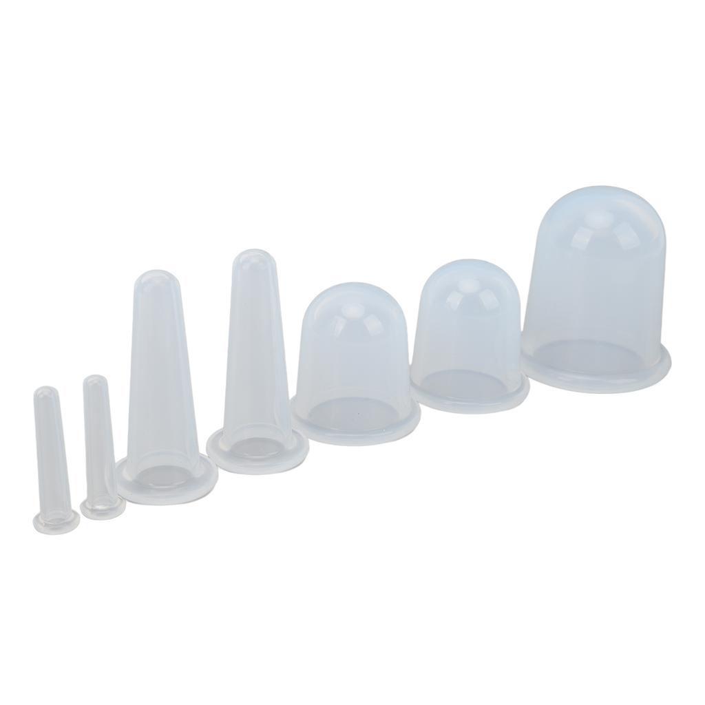 7pcs Cupping Therapy Set Massaging Food Grade Silicone Mini Facial Cupping Set for Home Transparent