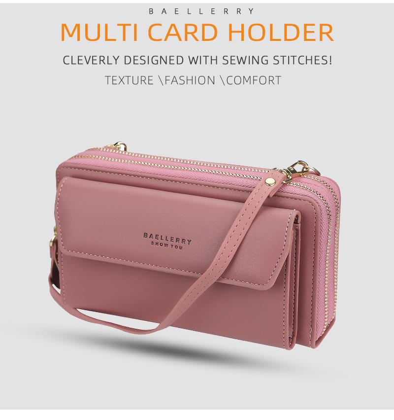 Borsa a tracolla mini da donna con doppia cerniera stile coreano - Porta telefono cellulare e portafoglio quadrato piccolo di alta gamma